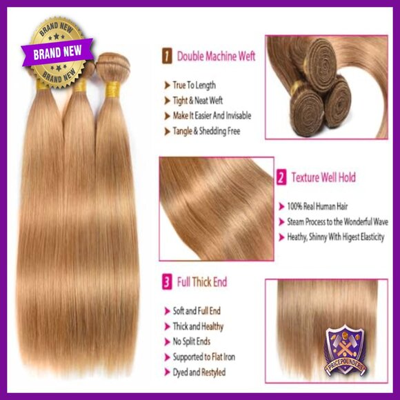 Straight Human Hair Extensions 3 Bundles 16 18 20 Inch Brazilian Virgin Hair main image 6